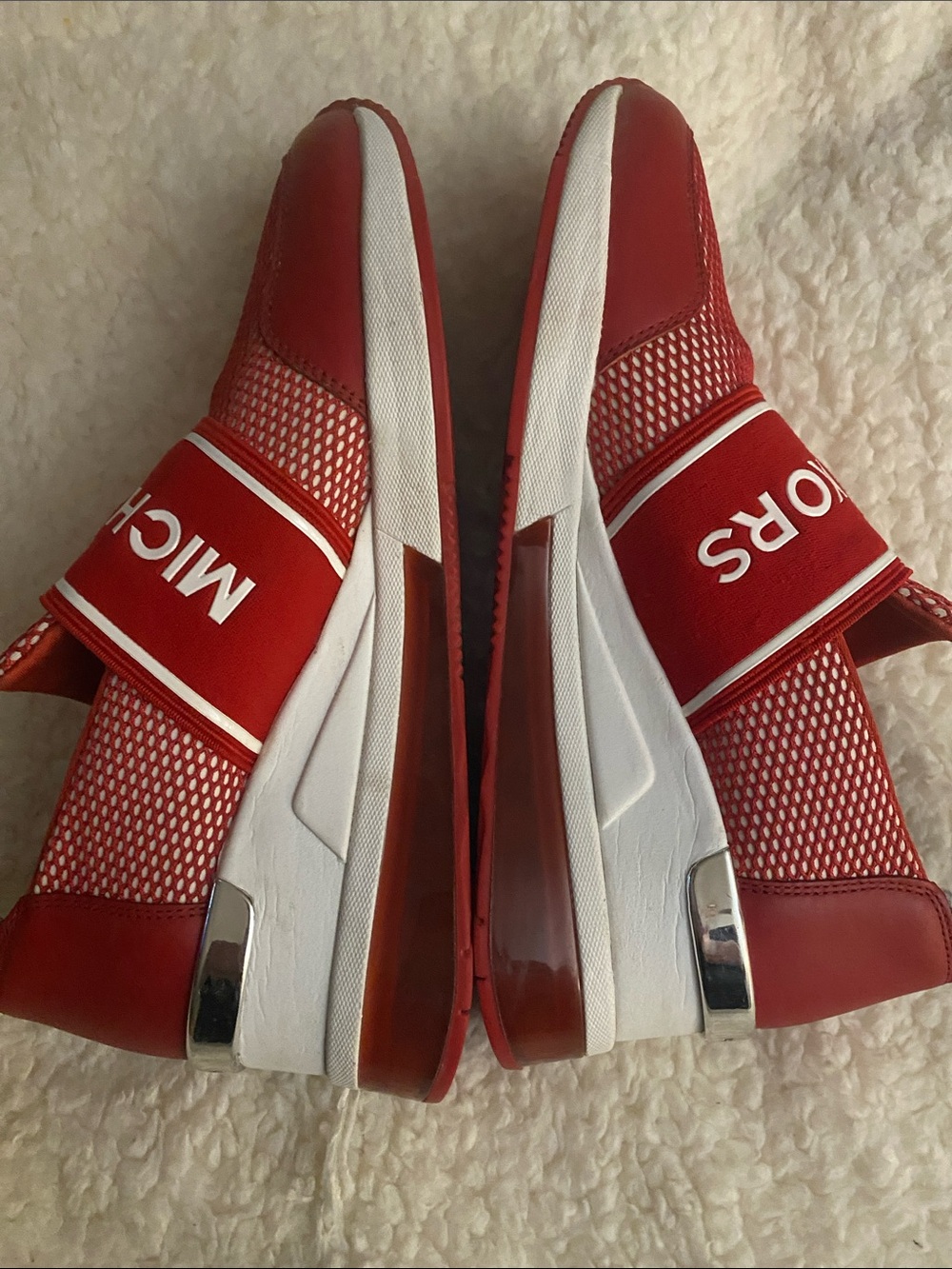 Michael Kors Wedge Trainers. Red. Size 7.5 - Picture 4 of 6